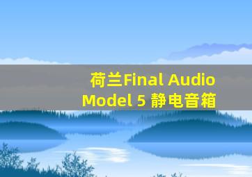 荷兰Final Audio Model 5 静电音箱